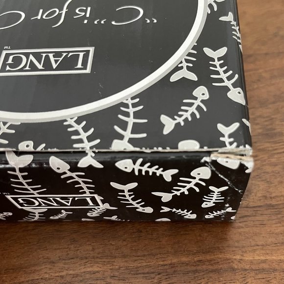 Lang "C is for Cat" Second Thoughts Cat Food Bowl 2005 Unused Ceramic Humor - Picture 14 of 14